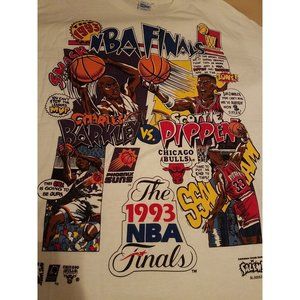 1993 NBA Finals Salem Sportswear Scottie Pippen Charles Barkley Caricature Shirt